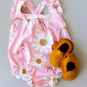 Mila & Rose You Are My Sunshine Ruffle Strappy Romper